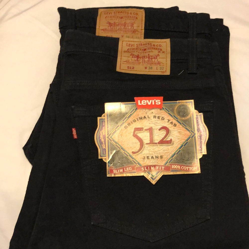 Levi’s men’s jeans 512 slim leg 2 pair 38x32